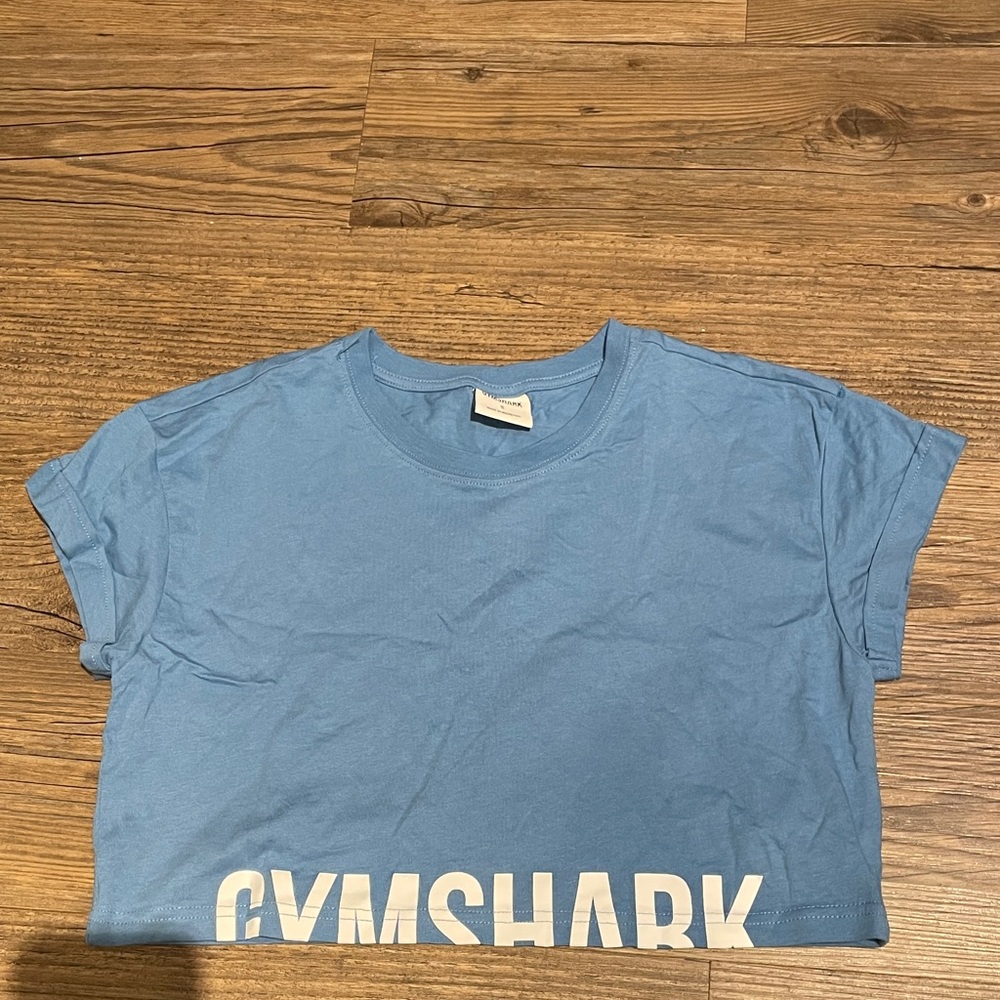 Gymshark Sky Blue Tee with White Logo